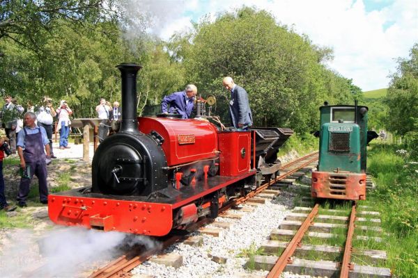 DRIVE VICTORIAN NARROW GAUGE STEAM LOCOMOTIVE DURING THE SATURDAY ...